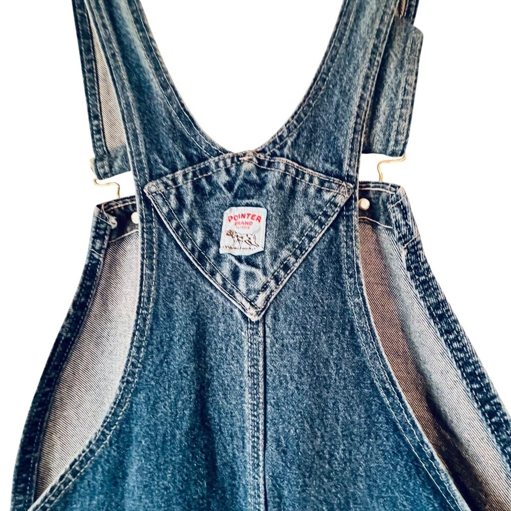 Vtg Pointer Denim Bib Overalls USA Size 36 Workwear Straight Leg Farmer 18916 - Picture 2 of 16